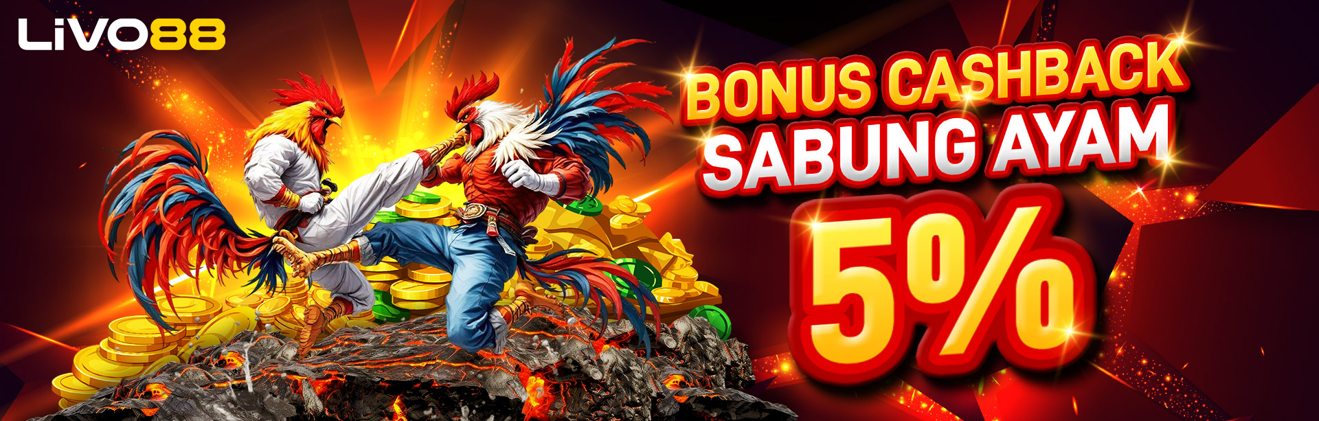 BONUS CASHBACK 5% SABUNG AYAM