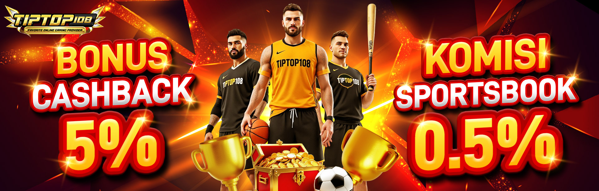 BONUS CASHBACK 5% + KOMISI 0.5% SPORT