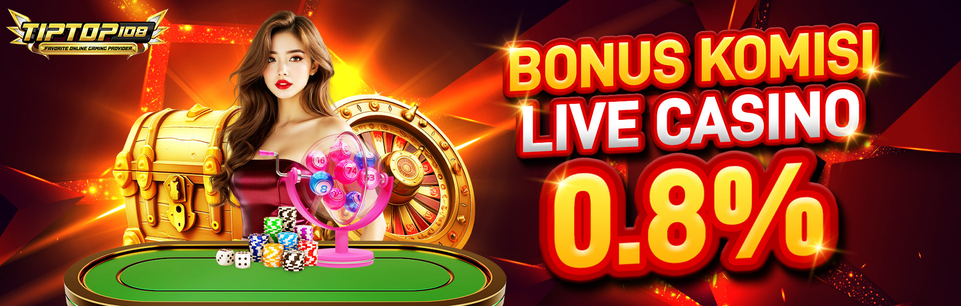 BONUS KOMISI LIVE CASINO 0.8%