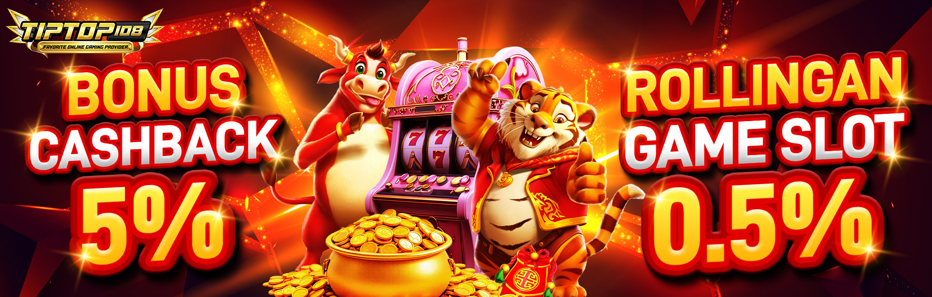 BONUS CASHBACK 5% + KOMISI 0.5% SLOT