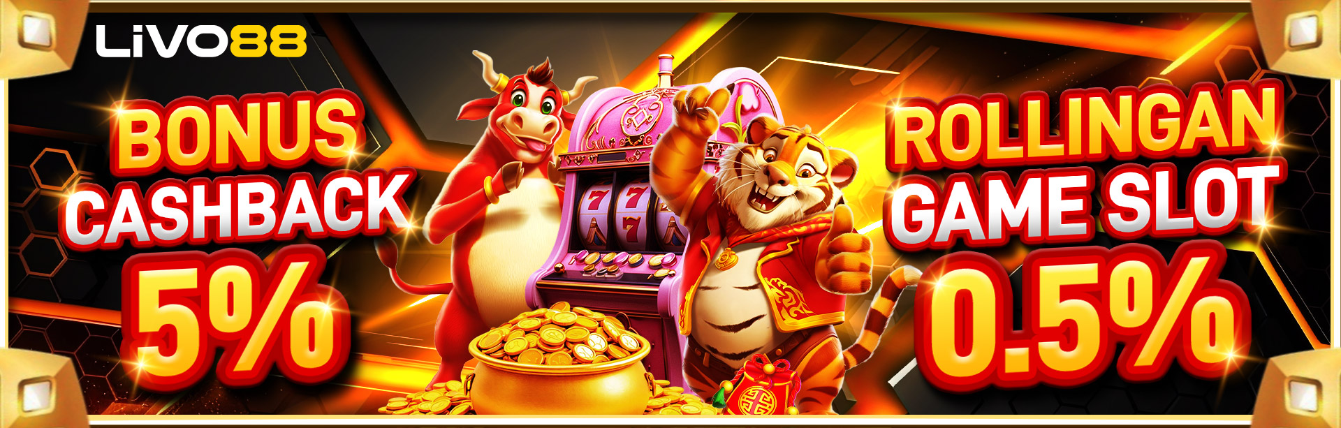 BONUS CASHBACK 5% + KOMISI 0.5% SLOT