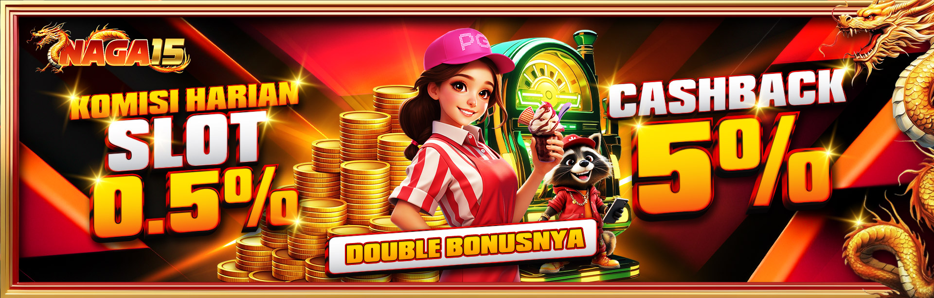 KOMISI HARIAN SLOT 0.5% & CASHBACK SLOT 5%